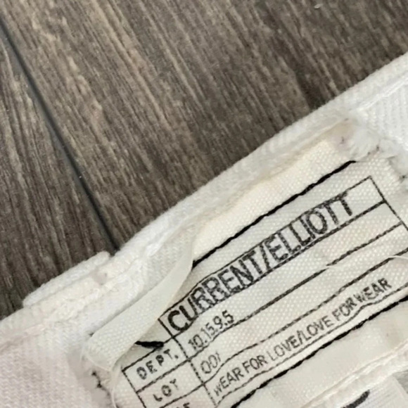 Revolve Current/Elliott Fling White Jeans Tattered Straight leg Boyfriend 26 - Picture 12 of 13